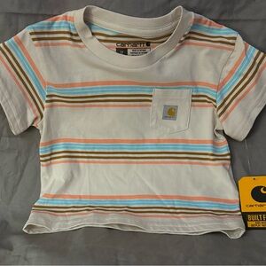 Carhartt White and Blue Short Sleeve Tee